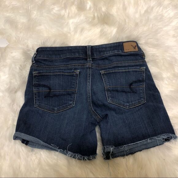 American Eagle Super Stretch Jean Shorts size 4 Raw Hem (1008) - Picture 7 of 10
